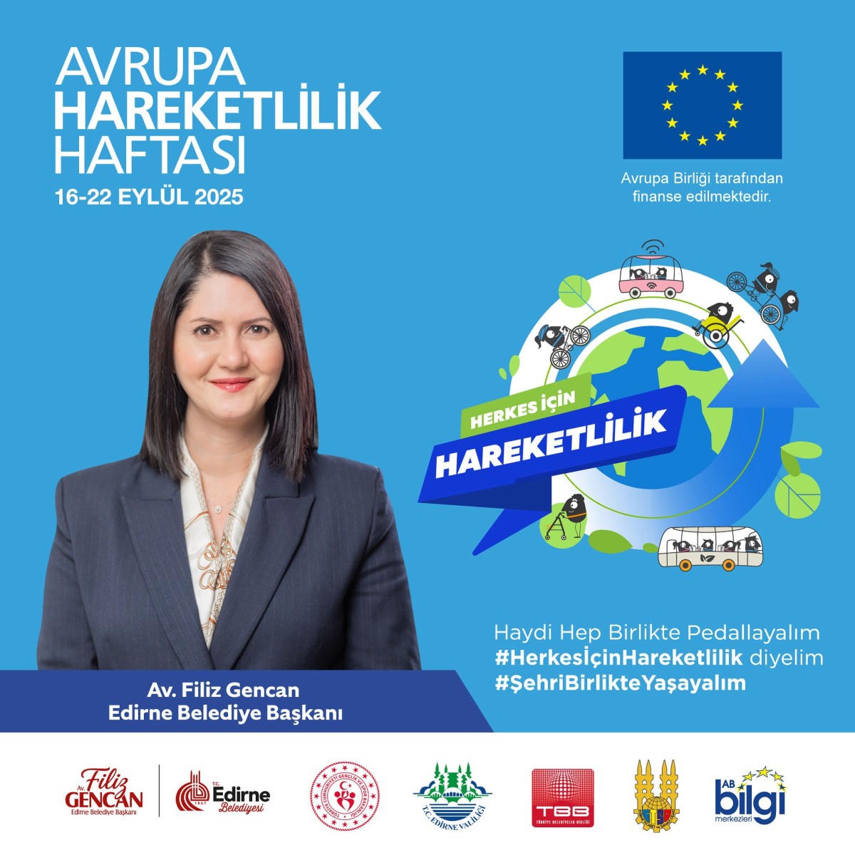 AVRUPA HAREKETLİLİK HAFTASI’NDA EDİRNE’DE ULUSLARARASI BİSİKLET FESTİVALİ COŞKUSU!